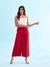 Go Colors Women's Solid Cherry Mid Rise Shiny Palazzos