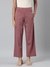 Go Colors Women's Solid Light Brown Ponte Wide Leg Pants