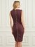 Guess Women Red Solid Round Neck Sleeveless Bodycon Dress