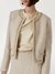 Guess Women Beige Textured Round Neck Long Sleeves Blazer
