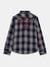 Guess Boys Blue Double Check Checks Regular Fit Shirt