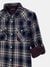 Guess Boys Blue Double Check Checks Regular Fit Shirt