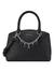 Black Textured Zipper Jeanine Satchel Bag
