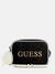 Guess Black Straw Weave Pristina Camera Crossbody Bag