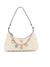Guess Ivory Tweed Check Everlee Top Zip Shoulder Bag