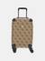 Guess Polyurethane Brown Printed Women Berta 18 In 8-Wheeler Trolley Bag
