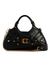 Black Self-Design Satchel Bag