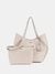 Beige Solid Amorette 2 In 1 Tote Bag