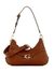 Cognac Solid Dea Top Zip Mini Shoulder Bag