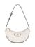 Guess Off White Solid Nastra Top Zip Shoulder Bag
