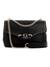 Guess Black Solid Nastra Convertible Flap Crossbody Bag