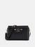 Black Textured Nastra Mini Crossbody Top Zip Bag