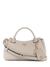 Light Taupe Solid Zipper Evie Triple Compartment Satchel Bag