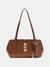 Cognac Solid Zipper Brooke Shoulder Bag