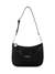 Black Solid Zipper Isola Shoulder Bag