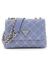 Grey Blue Textured Magnetic Snap Giully Mini 2 Comp Crossbody Bag