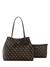 Guess Brown Logo Printed Victoria 2 In 1 Tote Bag