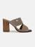 Taupe Solid Slip-On Sabot Dress Mule High Heel Sandals