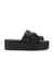 Neha Black Solid Slip-On Wedges