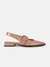 Pink Solid Buckle Strap Pointed Toe Sling Back Low Heel Ballerinas