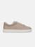 Beige Solid Lace-Up Cupsole Sneakers