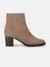 Taupe Solid Zip Round Toe Boots