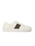 Archit White Dark Brown Striped Lace-Up Sneakers