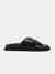Black Solid Slip-On Flat Sandals