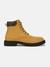 Brown Ochre Solid Lace-Ups Anfibio Ankle Boots