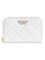 White Textured Laurel Zip Around Wallet