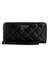 Black Textured Laurel Zip Around Wallet