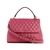 Guess Women's Pink PU Quilted Satchel Bag