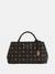 Espresso Printed Zipper Carrie Logo Girlfriend Satchel Bag