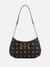 Espresso Printed Zipper Carrie Logo Top Zip Shoulder Bag