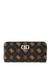 Women's Espresso Printed Pu Emelie Logo Large Zip-Around Wallet
