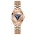 Tri Plaque Rose Gold Tone Stainless Steel Analog Watch