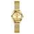 Mini Luna Gold Tone Steel Mesh Analog Watch