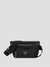 Black Solid PU Waist Bag