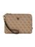 Guess Men Beige Printed Pouch Bag with Zip Closure