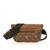 Guess Men Brown Polyurethane Monogram Milano Compact Waist Bag with Zipper