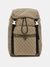 Beige Self-Design Polyester Backpack