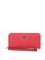 Red Textured Laurel Large Zip Around Wallet