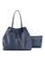 Blue Logo Printed Wave Large Shoulder Bag With Pouch