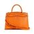 Guess Women's Orange PU Textured Satchel Bag