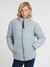 Grey Solid High Neck Puffer Jacket