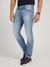 Blue Solid Mid-Rise Slim Fit Jeans