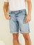 Blue Solid Regular Fit Denim Shorts
