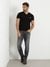 Guess Grey Cotton Blend Solid Slim Fit Jeans