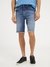 Men Blue Solid Slim Fit Shorts