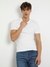 Guess Men's White Solid Round Neck Short Sleeves T-Shirt